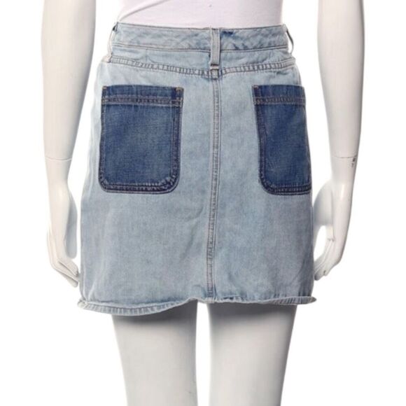 Rag & Bone Woman’s Denim Snap Button Up Dark Denim Pockets In Light Denim Sz 28 - Picture 3 of 6